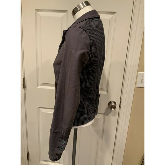 Hei Hei Anthropologie Gray Double Button Blazer W/ Plaid Rear Panel, Size 2 (US) - Picture 5 of 10